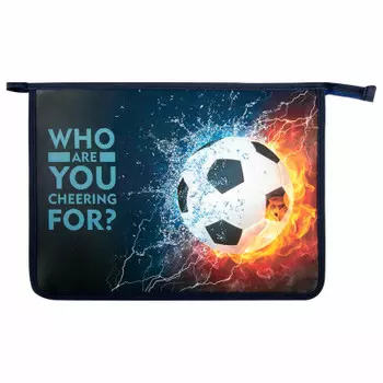 Папка для тетрадей юнландия 1 отделение футбол на молнии а4 271082