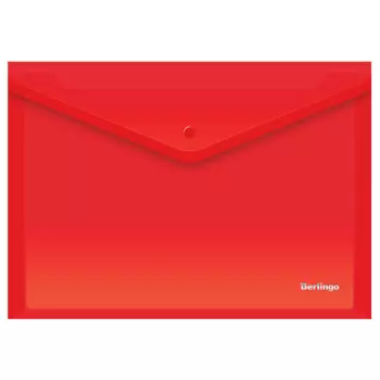 Папка-конверт на кнопке Berlingo а4 180мкм красная 134797