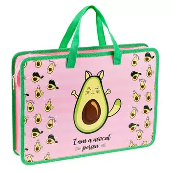 Папка с ручками артспейс авокет пластик на молнии а4 331203