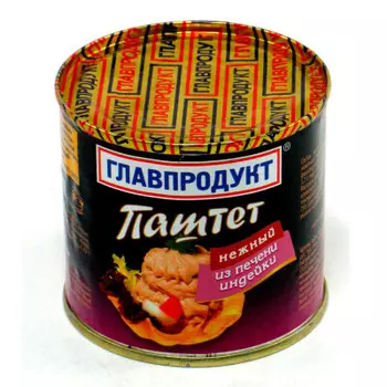Паштет главпродукт 240 г нежный из печени индейки ж/б