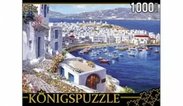 Пазл рыжий кот 1000эл яркая набережная и лодки алк1000-6483