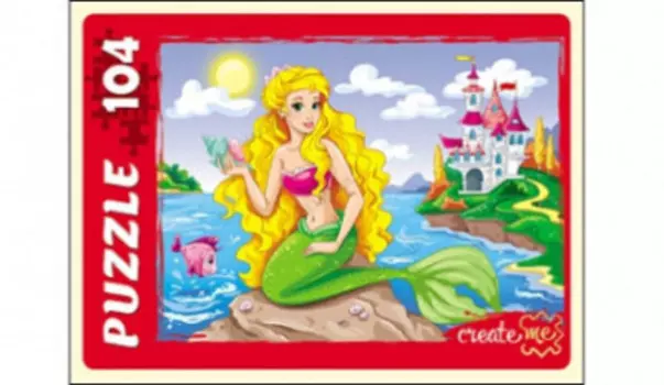 Пазл рыжий кот 104эл русалочка с ракушкой п104-8221