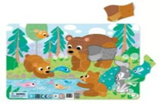 Пазл в рамке медвежата 21 эл