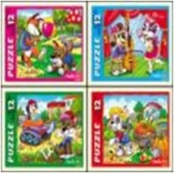 Пазлы 12 элементов забавные щенки