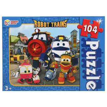 Пазлы умные игры 104 детали Robot Trains в/к 305142