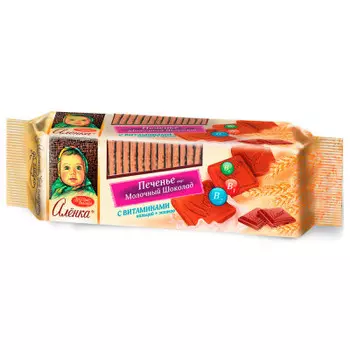 Печенье аленка 190г вкус молочный шоколад красный октябрь