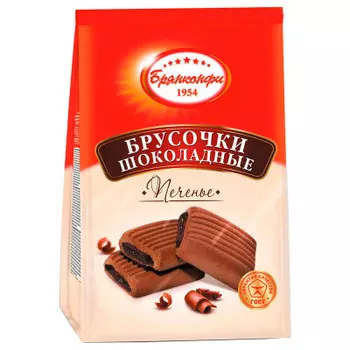 Печенье брусочки шоколадные 295г брянконфи