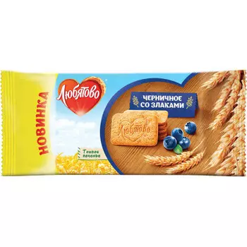 Печенье черничное со злаками 114 г любятово