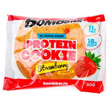 Печенье протеиновое Bombbar 60гр клубника
