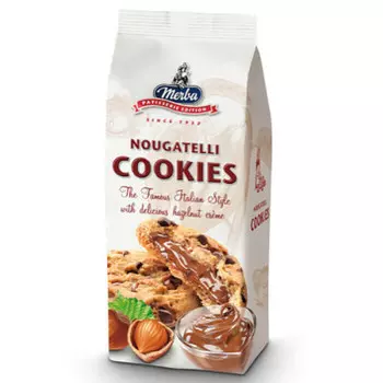 Печенье с горьким шоколадом и ореховым кремом 200 г мерба