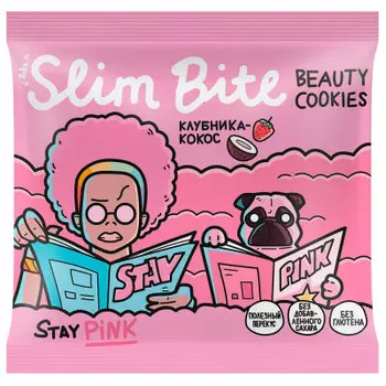 Печенье слим байт 115 г клубника кокос