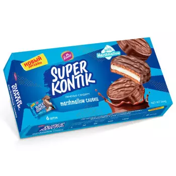 Печенье супер контик 144 г маршмеллоу сливки конти