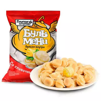 Пельмени горячая штучка 430г бульмени со сливочным маслом