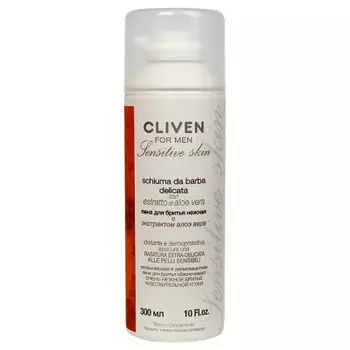 Пена д/бритья кливен 300мл нежн с экстрактом алоэ вера