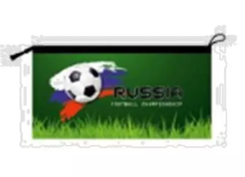 Пенал плоский центрум футбол 19*10см на молнии полиэстер 89126