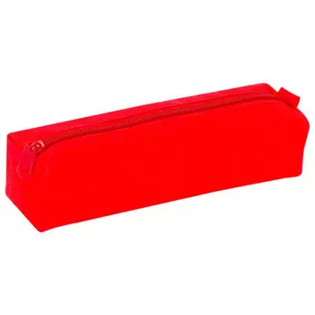 Пенал-тубус Пифагор на молнии красный 20*5см текстиль 104387