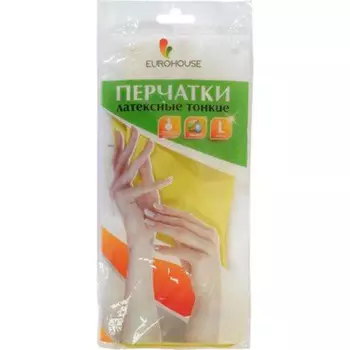 Перчатки латексные l желтые