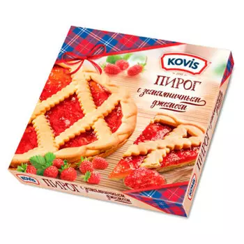 Пирог песочный с земляничным джемом 430г ковис