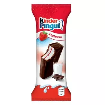 Пирожное бисквитное киндер пингви 30 г клубника