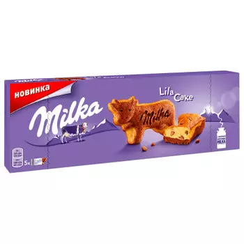 Пирожное милка лила кейк 140 г молочный шоколад какао мдлз