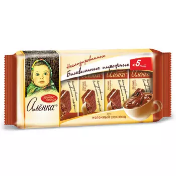 Пирожные бисквитные Аленка со вкусом молочного шоколада 175г красный октябрь