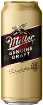 Пивной напиток миллер 0.43 л 4, 7% ж/б