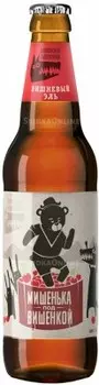 Пивной напиток мишенька под вишенкой 0.45 л 4, 8% волковская пивоварня ст/б