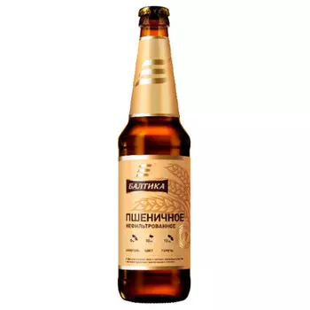 Пиво балтика 0,45л 5% пшеничное светлое нефильтрованное ст/б