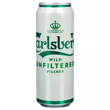 Пиво карлсберг вайлд 0.45 л 4, 5% нефильтрованное ж/б