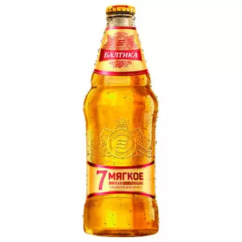 Пиво светлое Балтика №7 мягкое 4,7% 0,44л ст/б