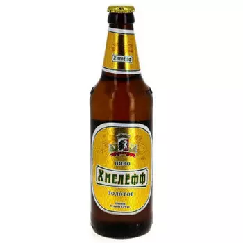 Пиво светлое Хмелефф 0,5л 4,5% золотое пастеризованное ст/б