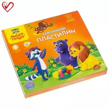 Пластилин 12 цв гамма мультики 240 г со стеклом 100337