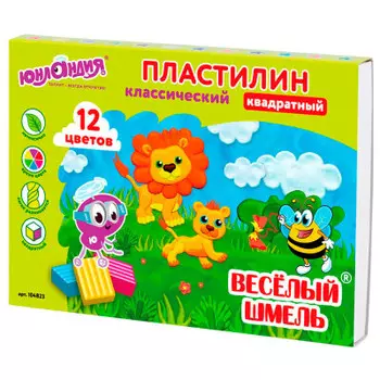 Пластилин 12цв 240г Юнландия весёлый шмель со стеком 104823
