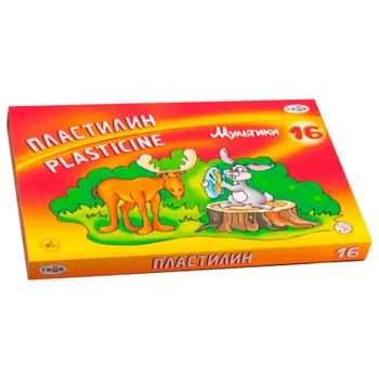 Пластилин 16цв гамма 320г мультики 280027