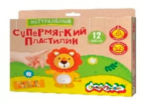 Пластилин супермягкий 12цв 360г каляка- маляка пкм12-м