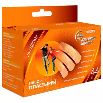 Пластыри унипласт 44 шт семейная забота для двоих