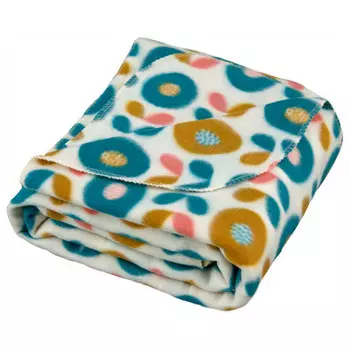 Плед флис mотив белезза 130*170 см яркие цветы