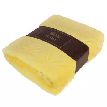 Плед микрофибра хризантема желтая 180*200