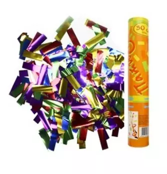 Пневмохлопушка патибум 30см в пластиковой тубе фольгированное конфетти