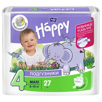 Подгузники Bella Baby Happy 27шт maxi 8-18кг
