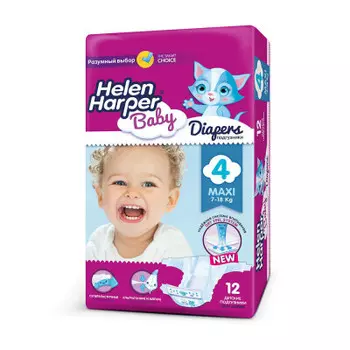 Подгузники Helen Harper 12шт maxi 7-18кг 4