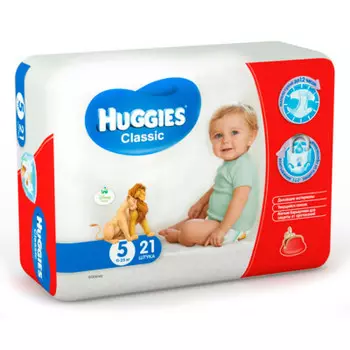 Подгузники Huggies Classic 21шт 11-25кг 5