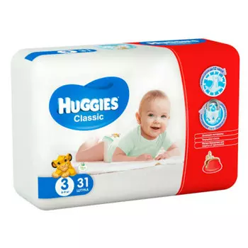 Подгузники Huggies Classic 31шт 4-9кг 3