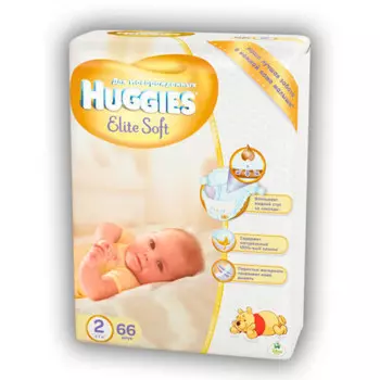 Подгузники Huggies Elite Soft 66шт 3-6/4-7кг 2