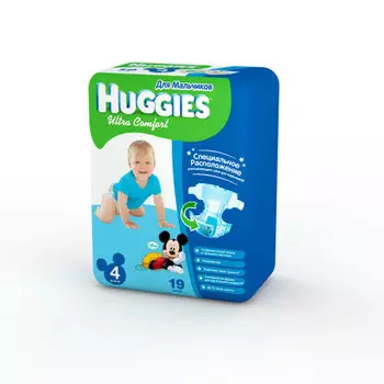 Подгузники Huggies Ultra Comfort 19шт 8-14кг 4 для мальчиков