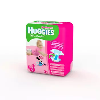 Подгузники Huggies Ultra Comfort 21шт 5-9кг 3 для девочек