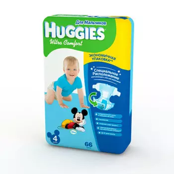 Подгузники Huggies Ultra Comfort 66шт 8-14кг 4 для мальчиков джамбо