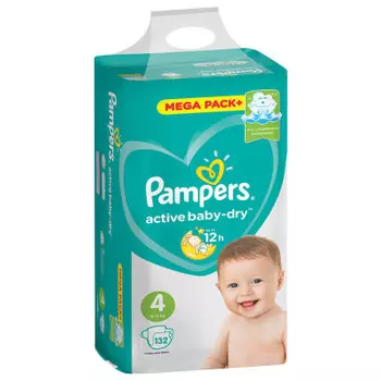 Подгузники Pampers Active Baby 132шт maxi 9-14кг 4