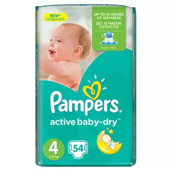 Подгузники Pampers Active Baby 54шт maxi 7-18кг 4