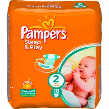 Подгузники Pampers Sleep and Play 18шт Mini 3-6/4-8кг 2